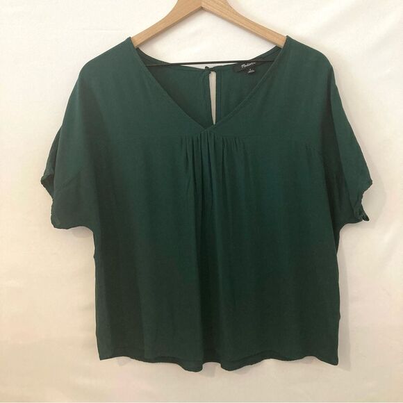 Madewell Emerald Green Flowy Top Small - Picture 1 of 7